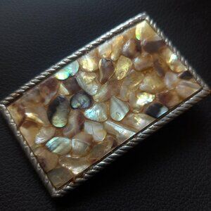 Vintage Abalone Shell Belt Buckle